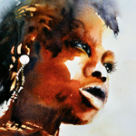 Jeune Ethiopienne <span id='small'>| aquarelle 26 x 36</span>